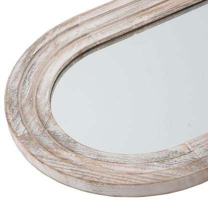 Miroir sur pied pleine longueur Dovelina rustique en bois vieilli arqué