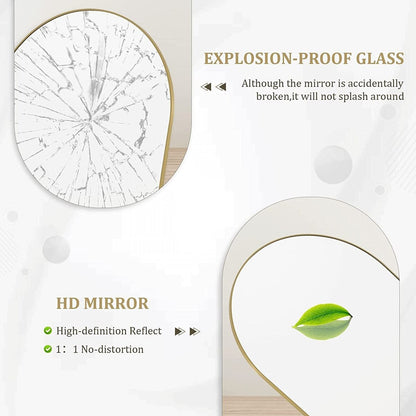 Miroir sur pied arqué pleine longueur, miroir en pied, décoration murale