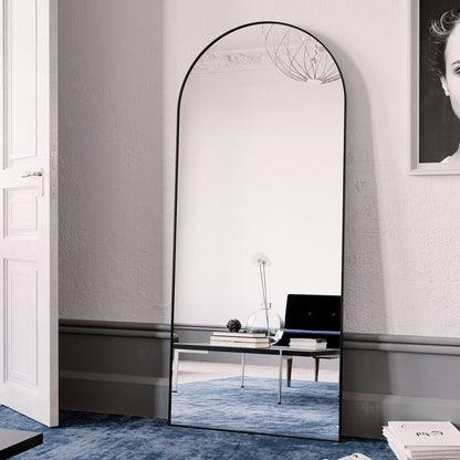 Miroir sur pied arqué pleine longueur, miroir en pied, décoration murale