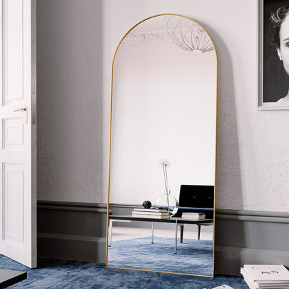 Miroir sur pied arqué pleine longueur, miroir en pied, décoration murale