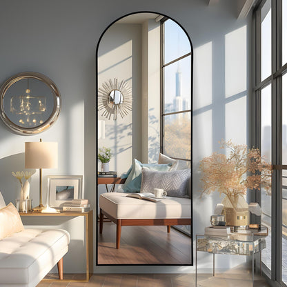 Miroir sur pied Dovelina arqué, pleine longueur