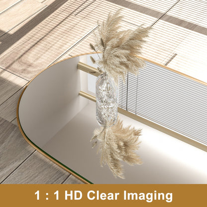 Miroir sur pied en bois arqué, miroir mural