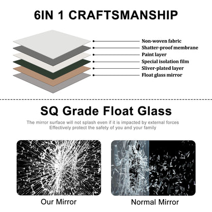 Miroir sur pied en bois arqué, miroir mural