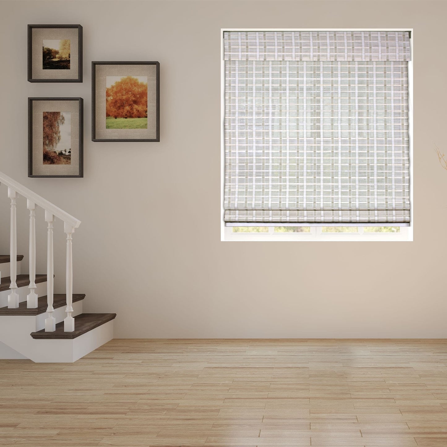 Store romain Arlo Blinds sans cordon en bambou blanchi de 152 cm (60 pouces)