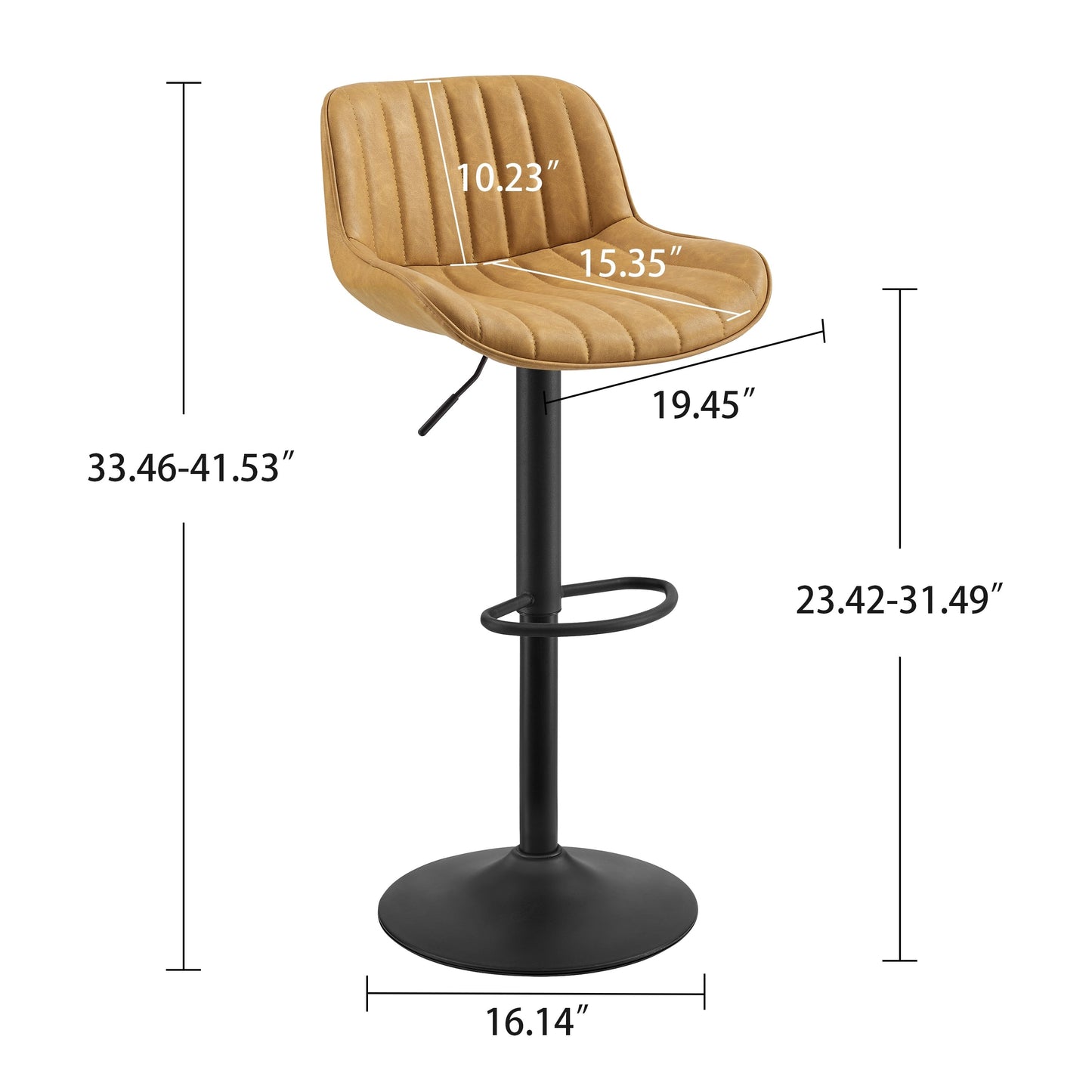 Tabouret de bar pivotant à hauteur réglable Art Leon, lot de 2