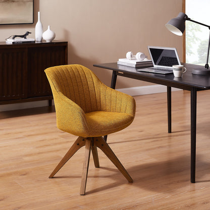 Fauteuil pivotant Art Leon pour bureau à domicile moderne avec pieds en bois