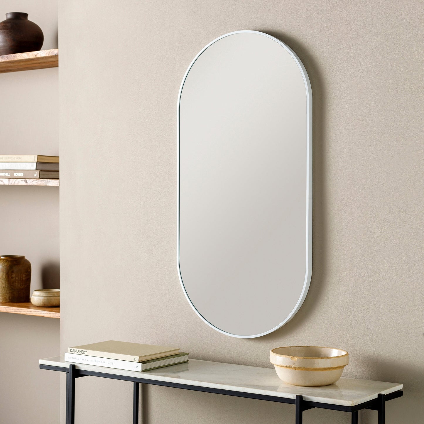 Miroir décoratif ovale en aluminium moderne Livabliss Aranya