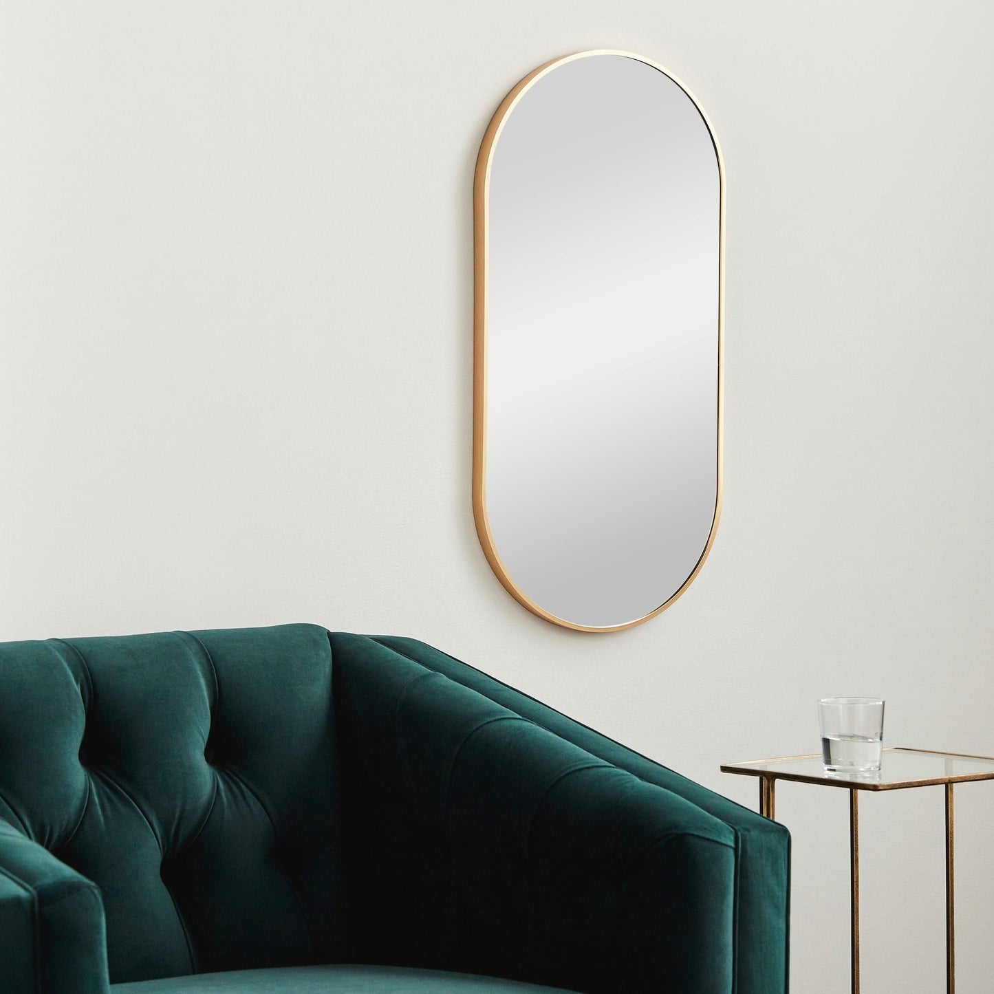 Miroir décoratif ovale en aluminium moderne Livabliss Aranya