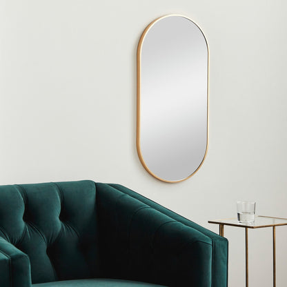 Miroir décoratif ovale en aluminium moderne Livabliss Aranya