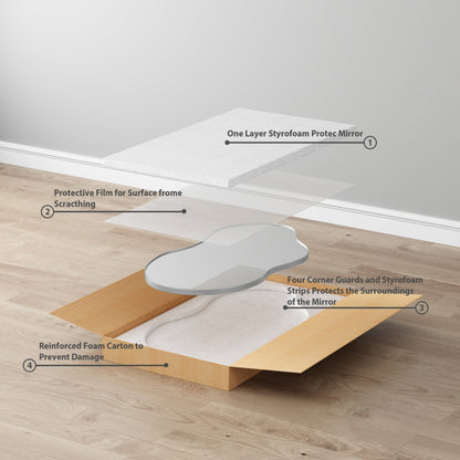 Miroir mural asymétrique ondulé de style antique