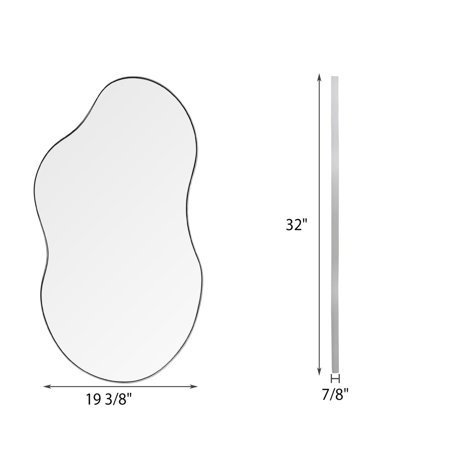 Miroir mural asymétrique ondulé de style antique