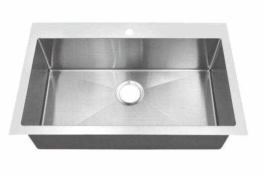 Bristol Sinks Drop In Stainless Steel Single Bowl Kitchen Sink - B1208|Évier de cuisine simple Bristol Sinks en acier inoxydable à installation sur le dessus - B1208