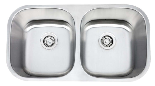 Bristol Sinks Undermount Stainless Steel Double Bowl Kitchen Sink - B811-8|Évier de cuisine à cuve double sous plan Bristol Sinks en acier inoxydable - B811-8