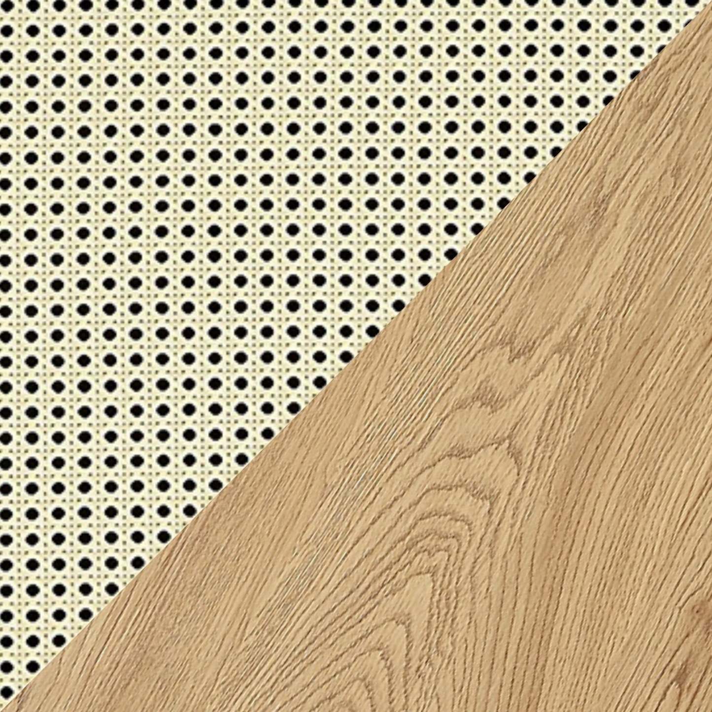 Bibliothèque moderne Sheridan de Manhattan Comfort avec étagères réglables - Naturel|Bibliothèque moderne Sheridan de Manhattan Comfort avec cannage et tablettes réglables - naturel