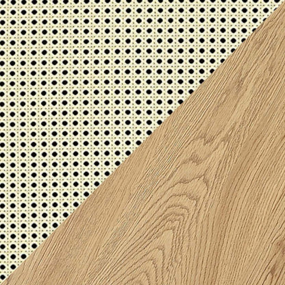 Bibliothèque moderne Sheridan de Manhattan Comfort avec étagères réglables - Naturel|Bibliothèque moderne Sheridan de Manhattan Comfort avec cannage et tablettes réglables - naturel