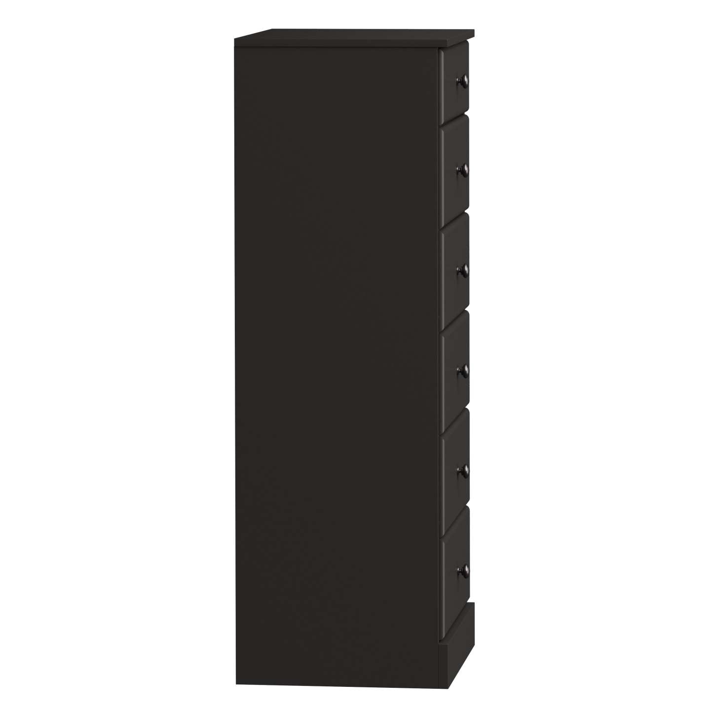 Commode haute Astrid 6 tiroirs - Noir|Commode verticale haute Astrid à 6 tiroirs - noire