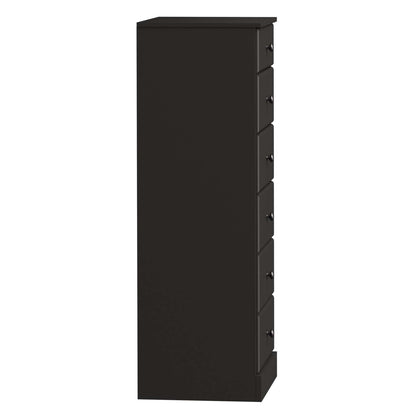 Commode haute Astrid 6 tiroirs - Noir|Commode verticale haute Astrid à 6 tiroirs - noire