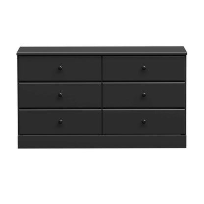 Commode Astrid 6 tiroirs - Noir|Commode Astrid à 6 tiroirs - noire