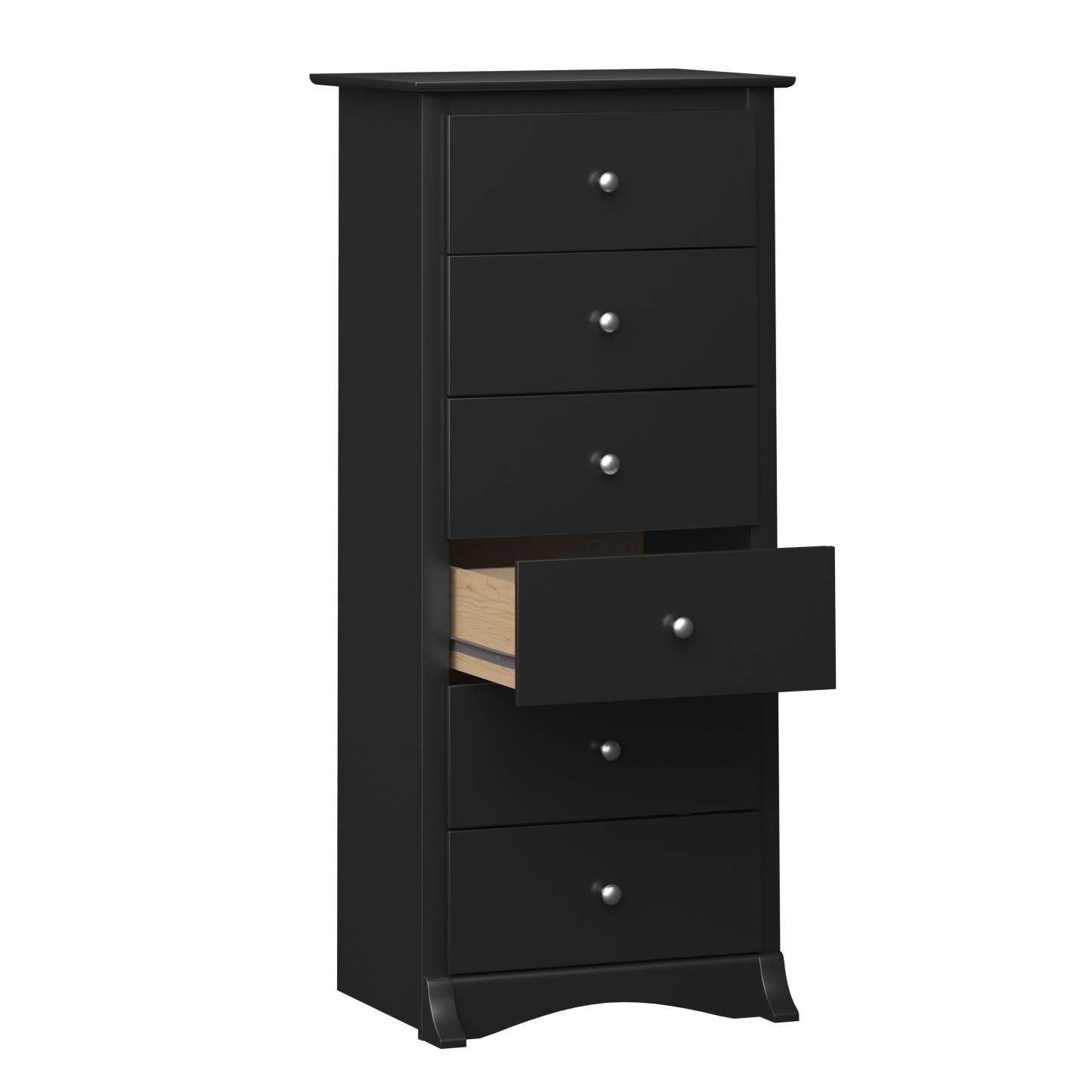 Jade Tall 6-Drawer Chest - Black|Commode verticale haute Jade à 6 tiroirs - noire