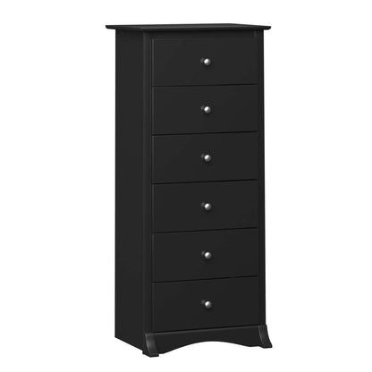Jade Tall 6-Drawer Chest - Black|Commode verticale haute Jade à 6 tiroirs - noire