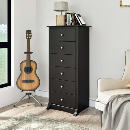 Jade Tall 6-Drawer Chest - Black|Commode verticale haute Jade à 6 tiroirs - noire