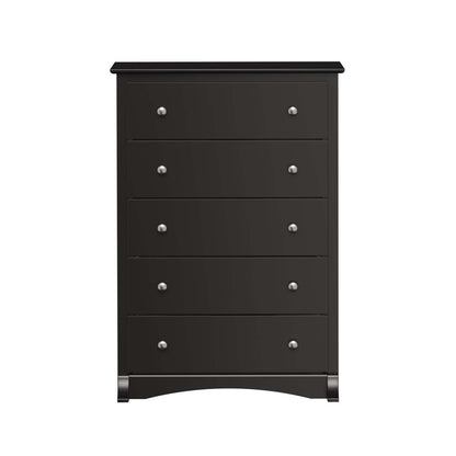 Commode Jade 5 tiroirs - Noir|Commode verticale Jade à 5 tiroirs - noire