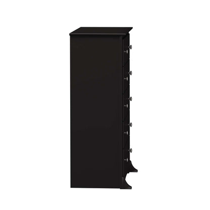 Commode Jade 5 tiroirs - Noir|Commode verticale Jade à 5 tiroirs - noire