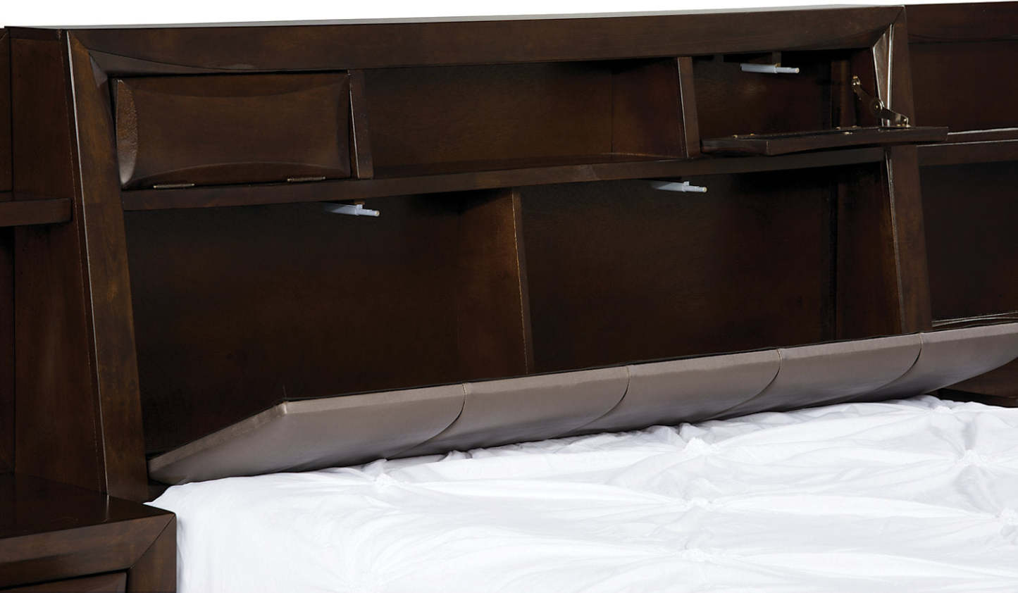 Ensemble de chambre à coucher Yorkdale 6 pièces avec rangement complet et 2 tables de nuit|Ensemble de chambre à coucher Yorkdale 6 pièces avec 2 tables de nuit et lit de rangement