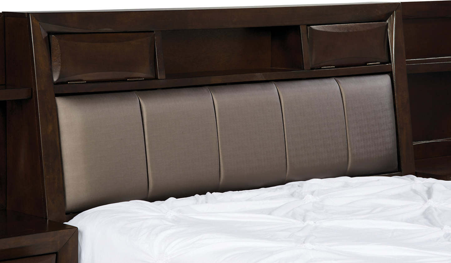 Ensemble de chambre à coucher Yorkdale 6 pièces avec rangement complet et 2 tables de nuit|Ensemble de chambre à coucher Yorkdale 6 pièces avec 2 tables de nuit et lit de rangement