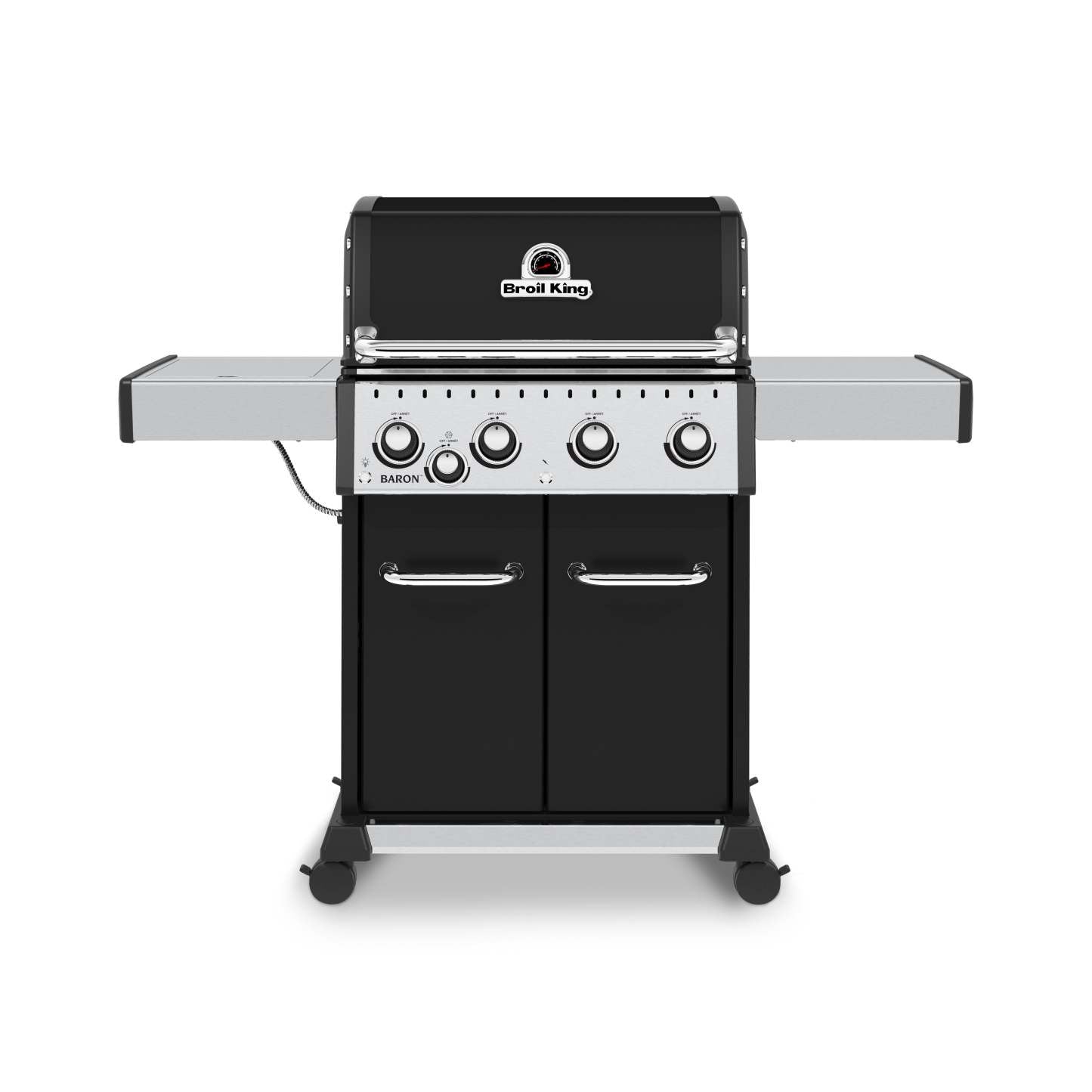 Gril à gaz naturel BaronMC 440 PRO noir de Broil King avec brûleur latéral - 875227