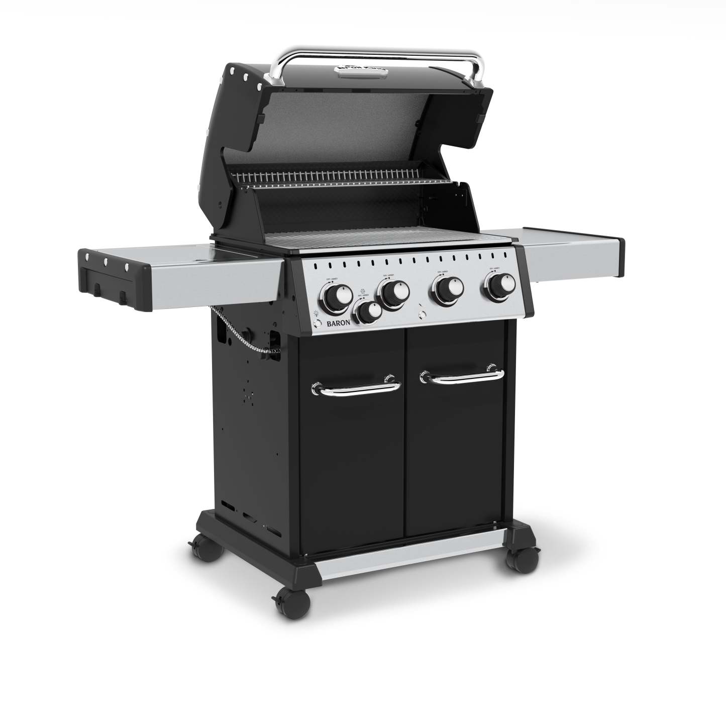 Gril à gaz naturel BaronMC 440 PRO noir de Broil King avec brûleur latéral - 875227