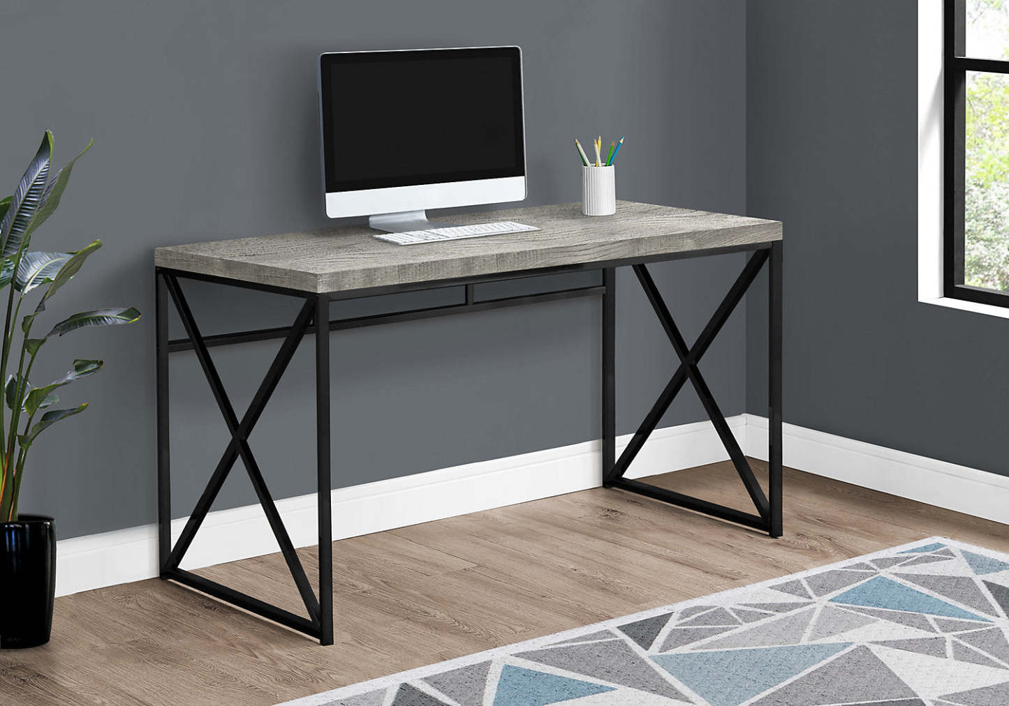 Bureau Brady 47,25 aspect bois récupéré - Gris|Bureau Brady de 47,25 po d'apparence bois recyclé - gris