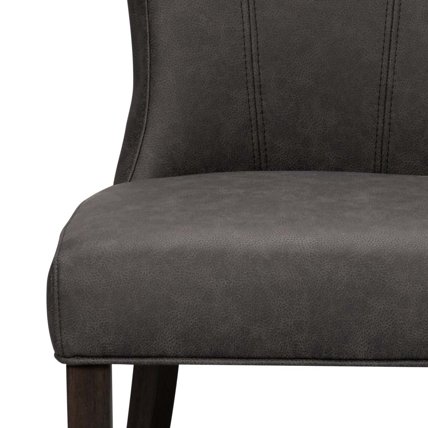 Chaise de salle à manger Bree avec tissu en cuir végétalien - Gris | Chaise de salle à manger Bree en tissu de cuir végétalien - grise