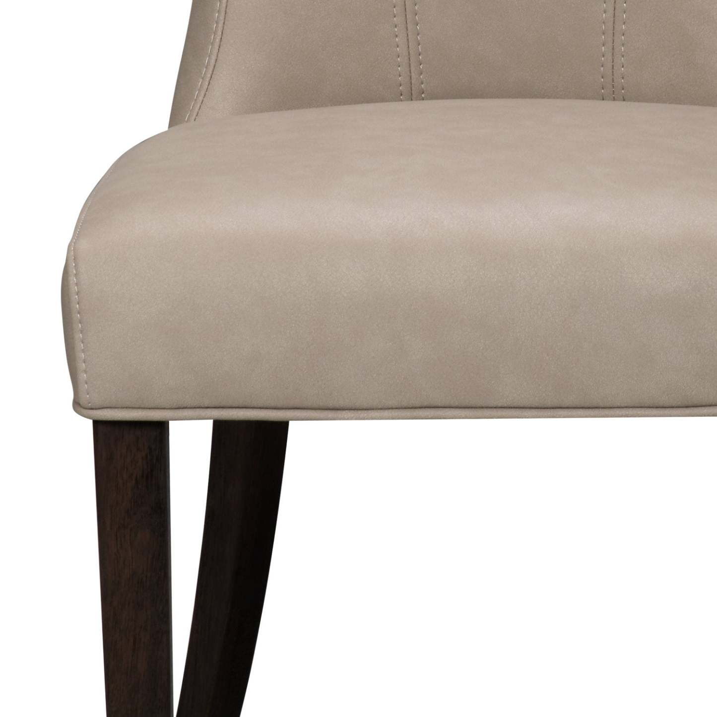 Chaise de salle à manger Bree avec tissu en cuir végétalien - Taupe | Chaise de salle à manger Bree en tissu de cuir végétalien - taupe