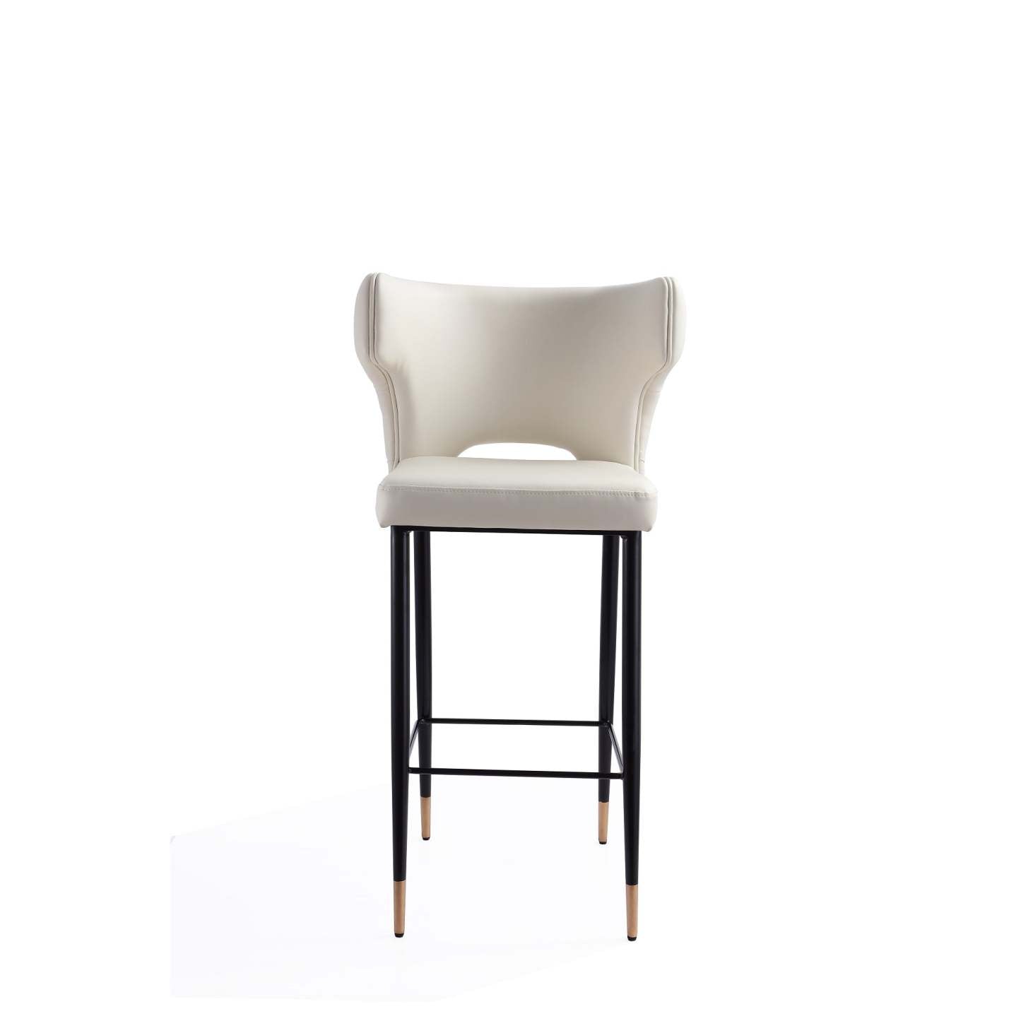 Manhattan Comfort Holguin 41.34 Wooden Barstool - Cream, Black &amp; Gold|Tabouret bar Holguin de Manhattan Comfort de 41,34 po en bois - crème, noir et doré
