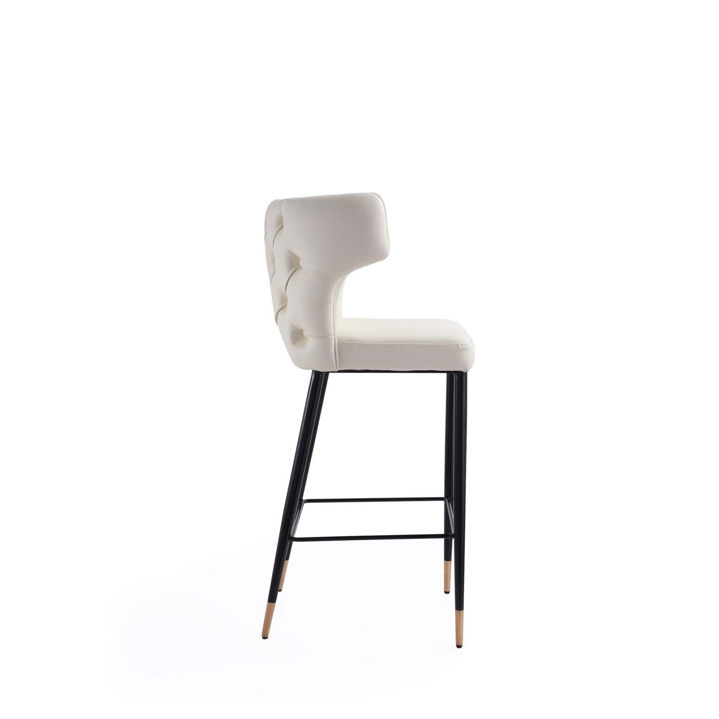 Manhattan Comfort Holguin 41.34 Wooden Barstool - Cream, Black &amp; Gold|Tabouret bar Holguin de Manhattan Comfort de 41,34 po en bois - crème, noir et doré