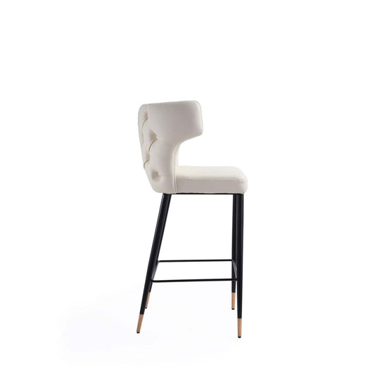 Manhattan Comfort Holguin 41.34 Wooden Barstool - Cream, Black &amp; Gold|Tabouret bar Holguin de Manhattan Comfort de 41,34 po en bois - crème, noir et doré