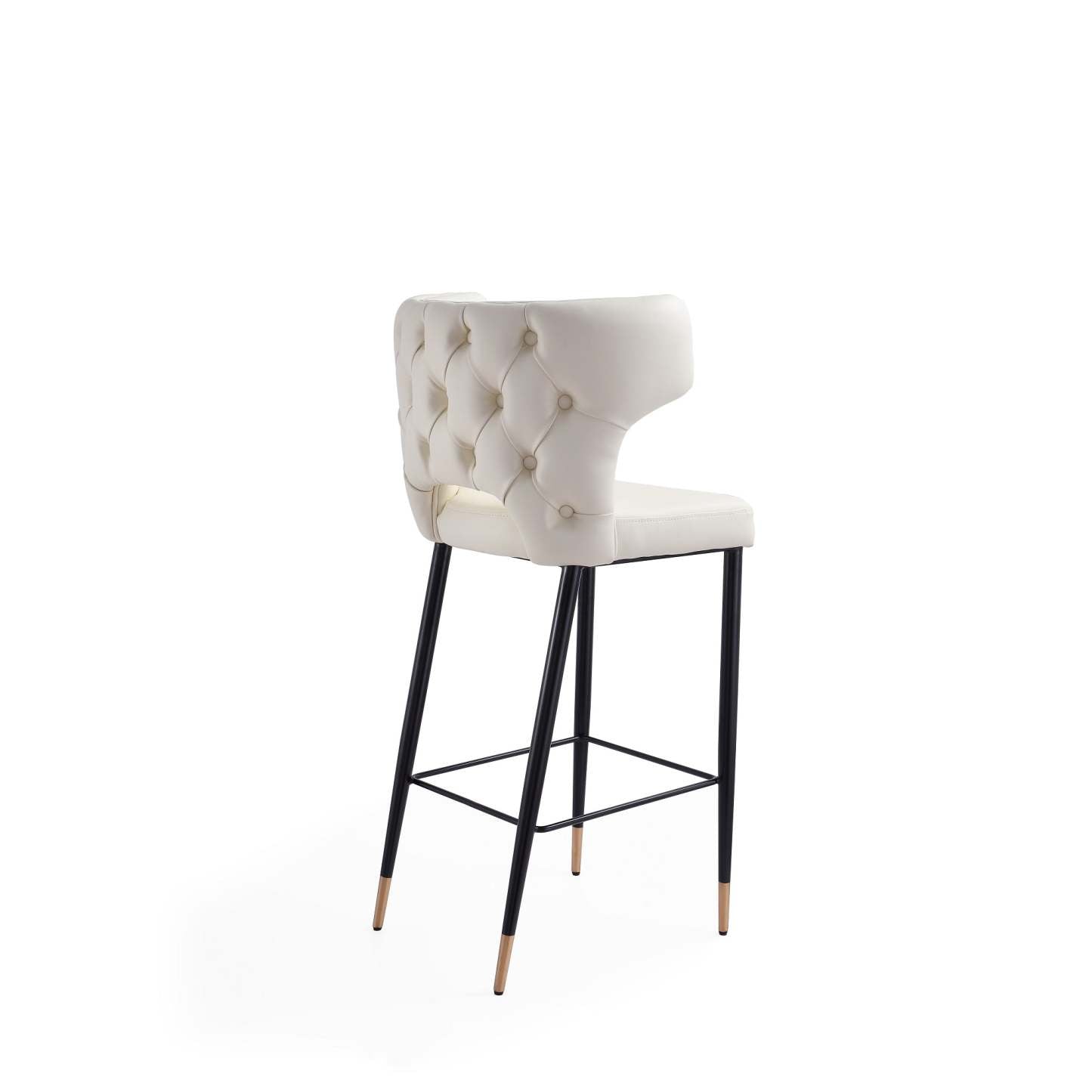 Manhattan Comfort Holguin 41.34 Wooden Barstool - Cream, Black &amp; Gold|Tabouret bar Holguin de Manhattan Comfort de 41,34 po en bois - crème, noir et doré