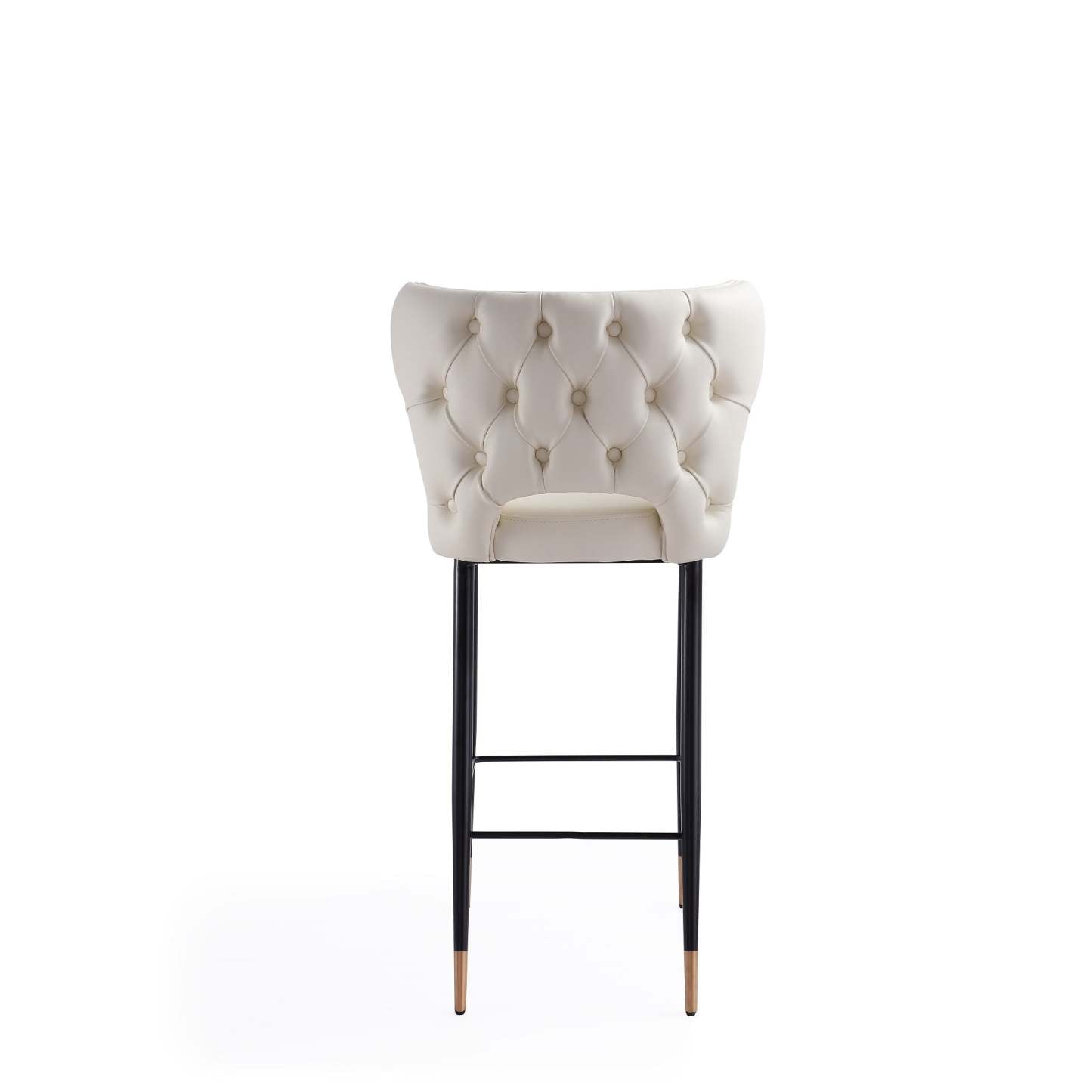 Manhattan Comfort Holguin 41.34 Wooden Barstool - Cream, Black &amp; Gold|Tabouret bar Holguin de Manhattan Comfort de 41,34 po en bois - crème, noir et doré