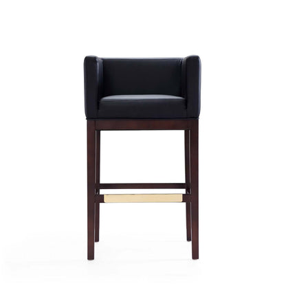 Manhattan Comfort Kingsley 38 Beech Wood Barstool - Black &amp; Dark Walnut|Tabouret bar Kingsley de Manhattan Comfort de 38 po en hêtre - noir et noyer foncé