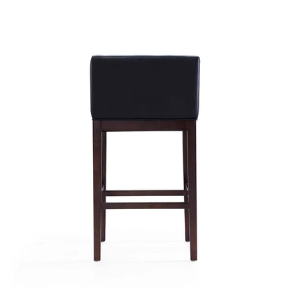 Manhattan Comfort Kingsley 38 Beech Wood Barstool - Black &amp; Dark Walnut|Tabouret bar Kingsley de Manhattan Comfort de 38 po en hêtre - noir et noyer foncé