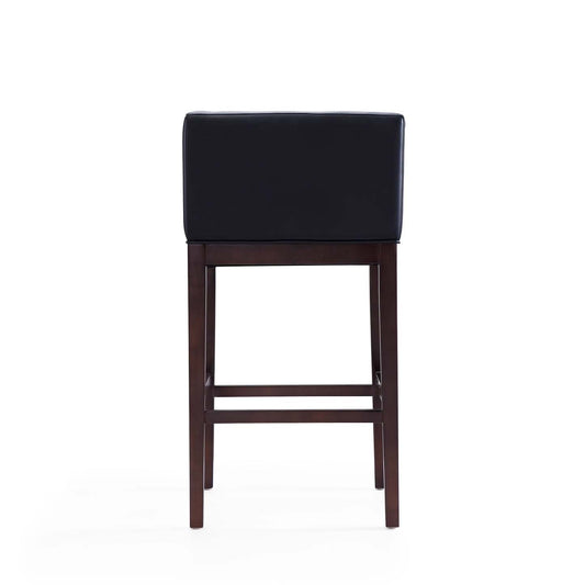 Manhattan Comfort Kingsley 38 Beech Wood Barstool - Black &amp; Dark Walnut|Tabouret bar Kingsley de Manhattan Comfort de 38 po en hêtre - noir et noyer foncé