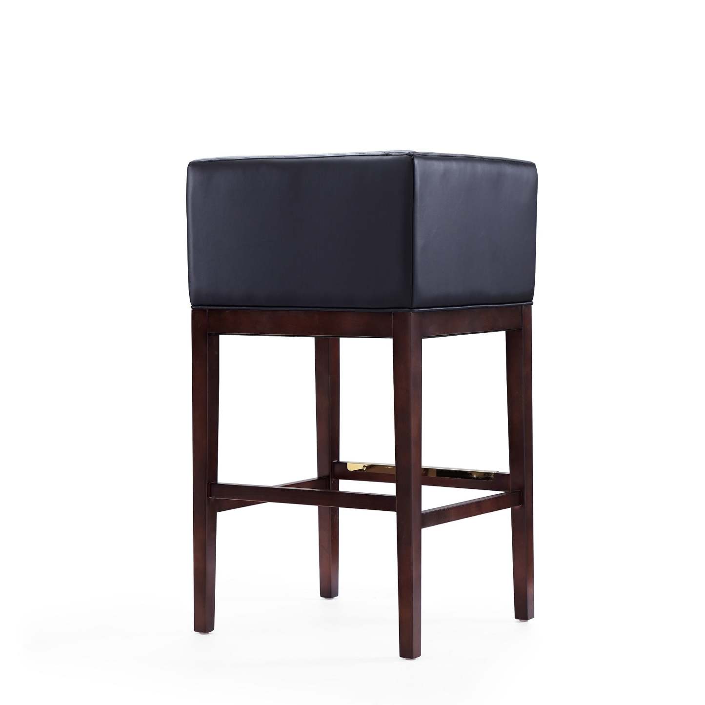 Manhattan Comfort Kingsley 38 Beech Wood Barstool - Black &amp; Dark Walnut|Tabouret bar Kingsley de Manhattan Comfort de 38 po en hêtre - noir et noyer foncé