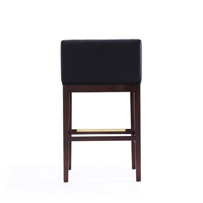 Manhattan Comfort Kingsley 38 Beech Wood Barstool - Black &amp; Dark Walnut|Tabouret bar Kingsley de Manhattan Comfort de 38 po en hêtre - noir et noyer foncé