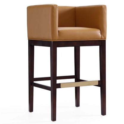 Tabouret de bar Kingsley de Manhattan Comfort de 38 po en hêtre - chameau et noyer foncé