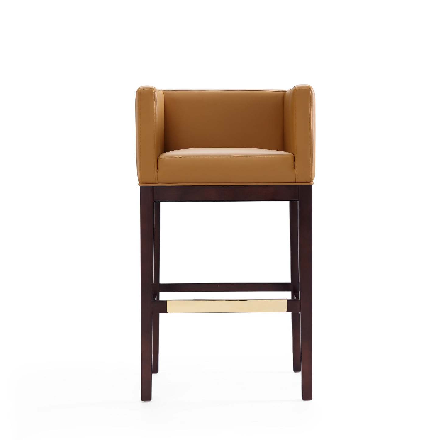 Tabouret de bar Kingsley de Manhattan Comfort de 38 po en hêtre - chameau et noyer foncé