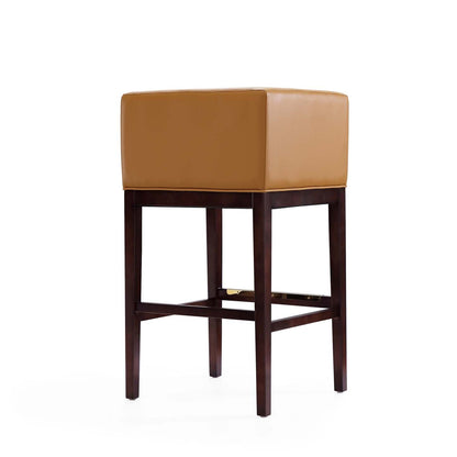 Tabouret de bar Kingsley de Manhattan Comfort de 38 po en hêtre - chameau et noyer foncé