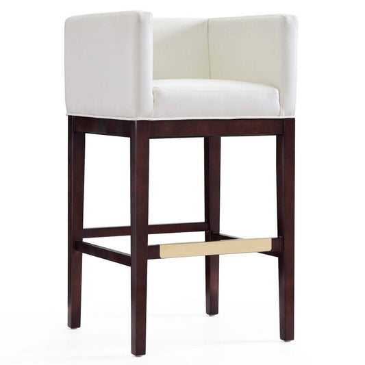 Tabouret de bar Kingsley de Manhattan Comfort de 38 po en hêtre - ivoire et noyer foncé