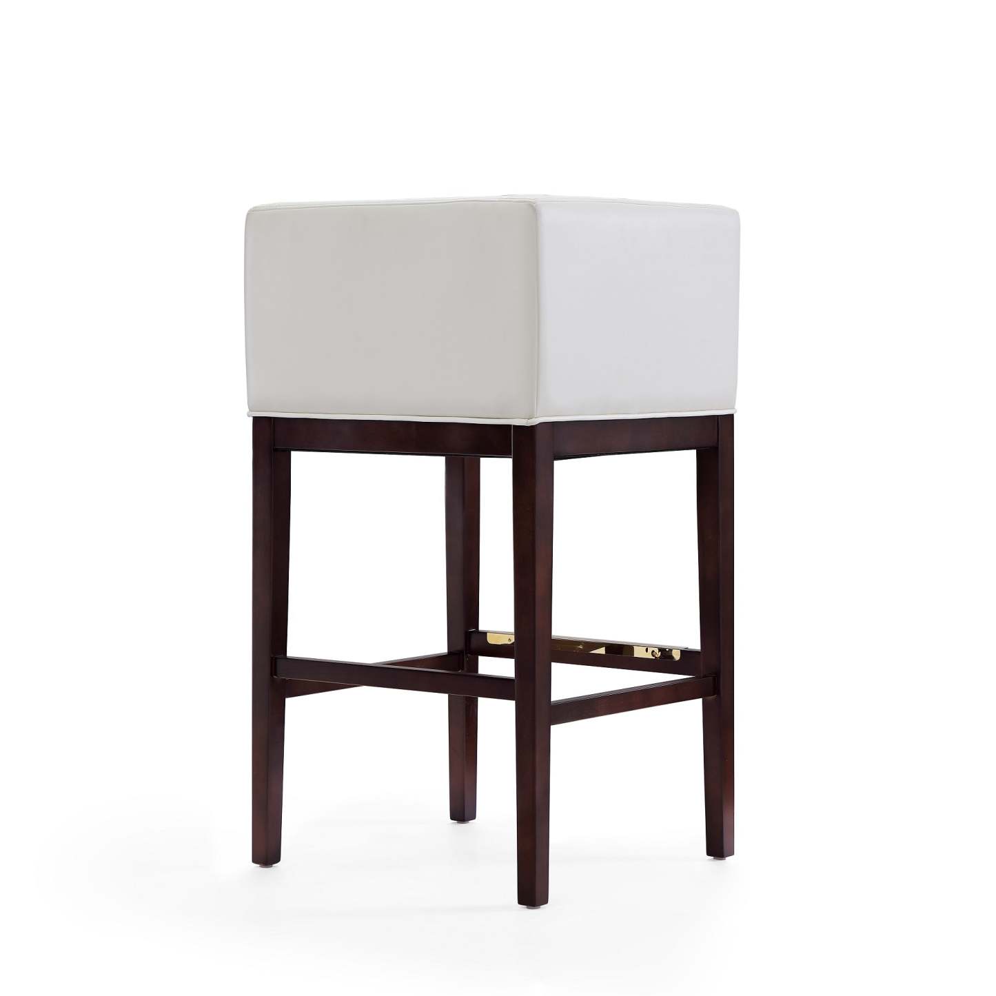 Tabouret de bar Kingsley de Manhattan Comfort de 38 po en hêtre - ivoire et noyer foncé