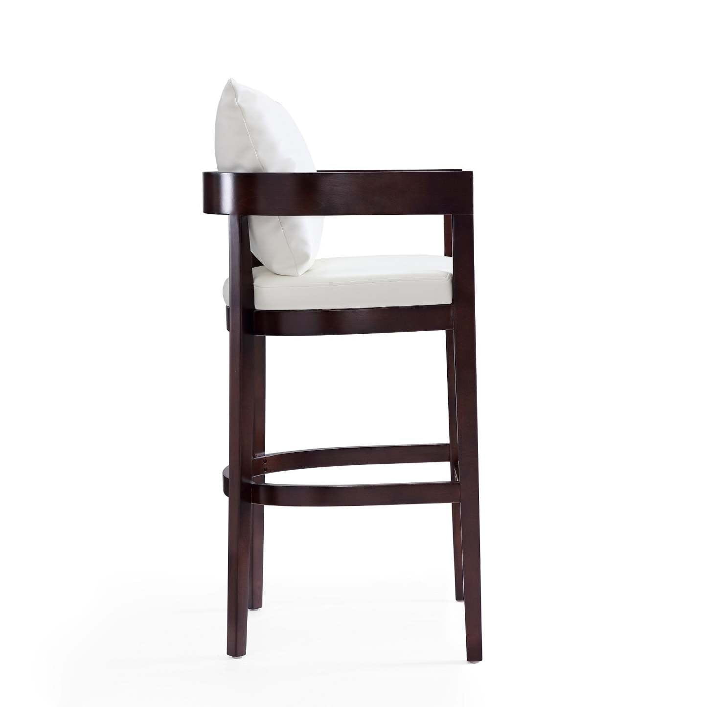 Manhattan Comfort Ritz 38 Beech Wood Barstool - Ivory &amp; Dark Walnut|Tabouret bar Ritz de Manhattan Comfort de 38 po en hêtre - ivoire et noyer foncé